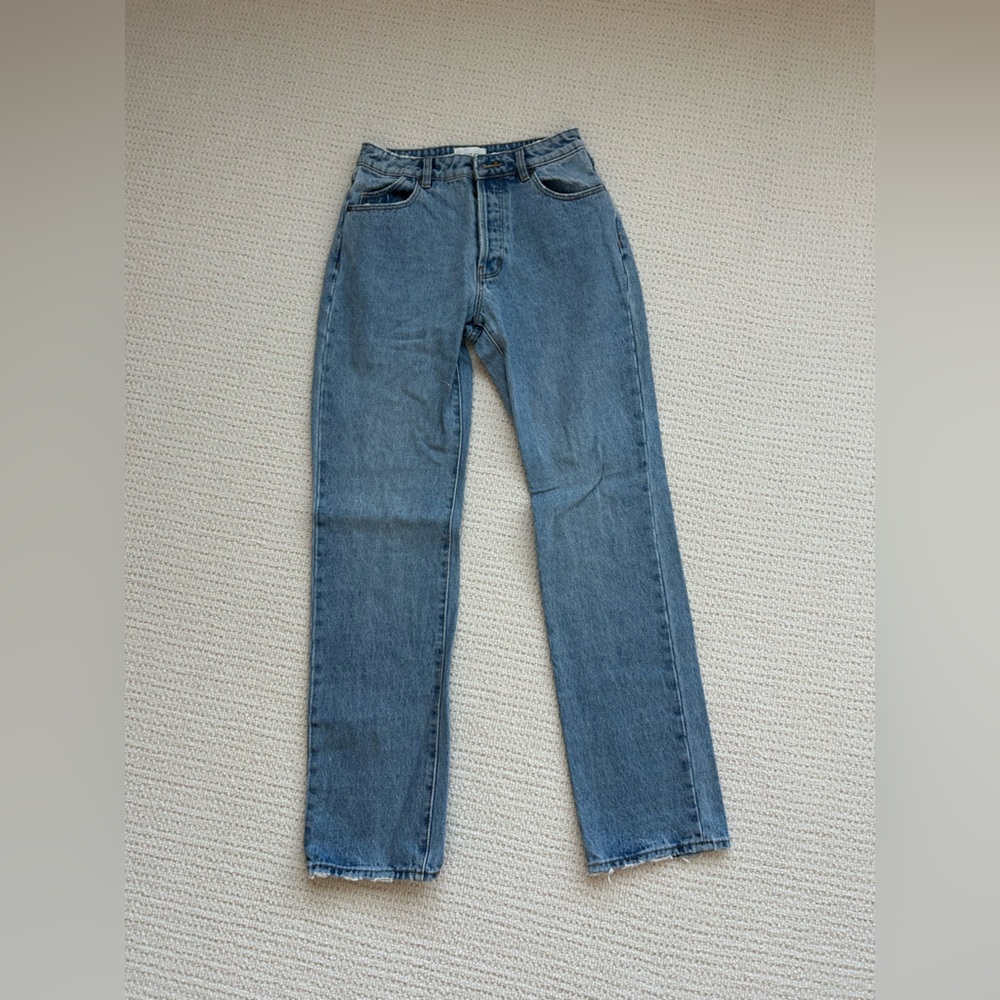 ROLLA'S High-Rise Straight Jeans in Blue Denim